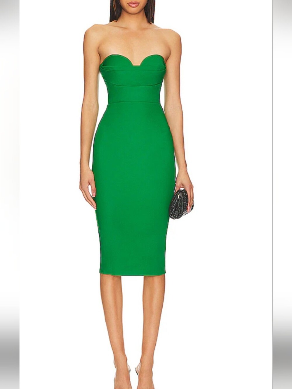 More to Come Strapless Sweetheart Midi Dress in pretty Green size XS NWTS
